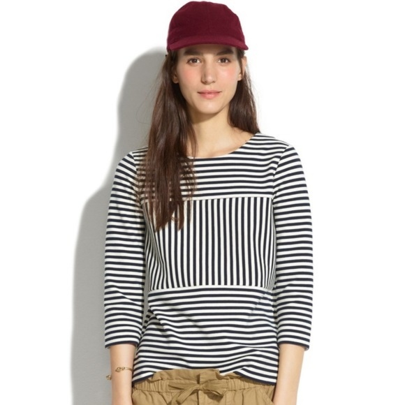 Madewell Tops - Madewell Gallerist Ponte Top in Stripe Ink
